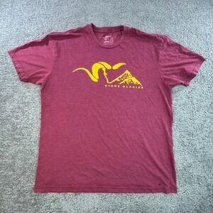 Stone Glacier Mens XL Graphic T-Shirt Maroon Ram Mountain Logo Hunting FLAWS*
